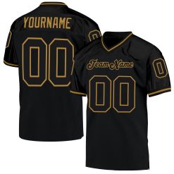Black-Old Gold Throwback Authentic Custom Jersey Black Football Mesh