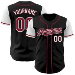 Custom Black Crimson-White Authentic Two Tone Baseball Jersey SS2027595